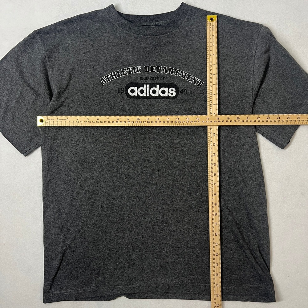 Vintage Adidas Mens Size Large T-shirt Gray Black‎ Spell Out Athletic Y2K 2000's - Picture 13 of 13